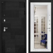 Входная металлическая дверь Pazl (лофт черный/зеркало белый софт)
