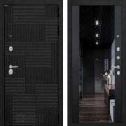 Входная металлическая дверь Pazl (лофт черный/зеркало черный кварц)