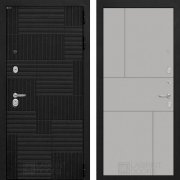 Входная металлическая дверь Pazl 21 (лофт черный/грей софт)