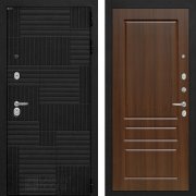 Входная металлическая дверь Pazl 03 (лофт черный/орех бренди)