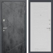 Входная металлическая дверь Loft 06 (бетон темный/белое дерево)