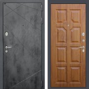 Входная металлическая дверь Loft 17 (бетон темный/золотой дуб)