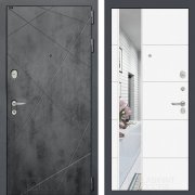 Входная металлическая дверь Loft 19 (бетон темный/зеркало белый софт)