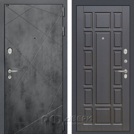 Входная металлическая дверь Loft 12 (бетон темный/венге)