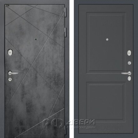 Входная металлическая дверь Loft 11 (бетон темный/графит софт)