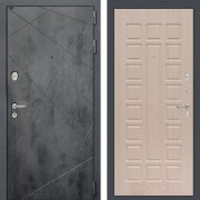 Входная металлическая дверь Loft 04 (бетон темный/беленый дуб)