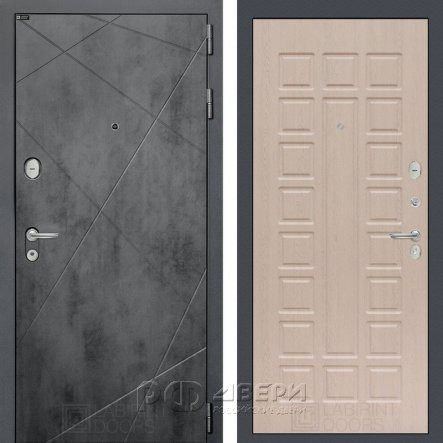 Входная металлическая дверь Loft 04 (бетон темный/беленый дуб)