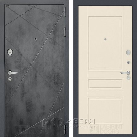 Входная металлическая дверь Loft 03 (бетон темный/крем софт)