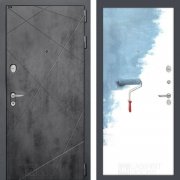 Входная металлическая дверь Loft 28 (бетон темный/грунт под покраску)