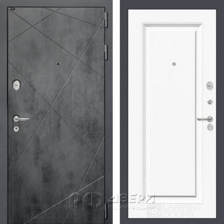 Входная металлическая дверь Loft 27 (бетон темный/эмаль ral 9003)