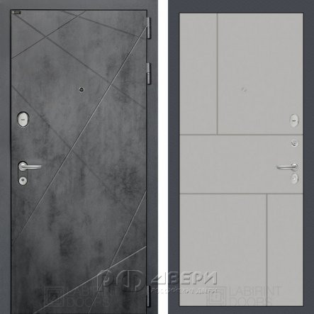 Входная металлическая дверь Loft 21 (бетон темный/грей софт)