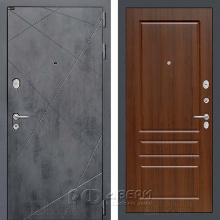 Входная металлическая дверь Loft 03 (бетон темный/орех бренди)
