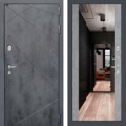 Входная металлическая дверь Loft (бетон темный/зеркало бетон светлый)