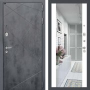 Входная металлическая дверь Loft (бетон темный/зеркало белый софт)