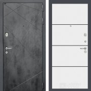 Входная металлическая дверь Loft 25 (бетон темный/белый софт)