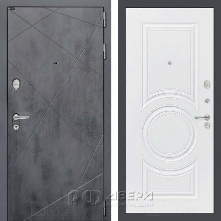 Входная металлическая дверь Loft 23 (бетон темный/белый софт)