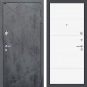Входная металлическая дверь Loft 13 (бетон темный/белый софт)