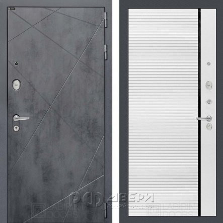 Входная металлическая дверь Loft 22 (бетон темный/белый софт)